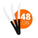 Ver imagem 1 de KIT - 48 Facas para Churrasco Leme Com Lâmina em Aço Inox 4 POL Cabo Preto FPBAG - Tramontina