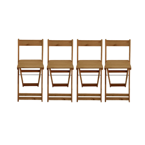 Conjunto com 4 Banquetas Alta Dobráveis para Bar e Balcão: Mel