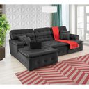 Ver imagem 5 de Sofá Orlando 2.80x1.90m com Chaise, Retrátil e Reclinável - Preto
