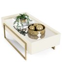 Ver imagem 4 de Conjunto Aparador e Mesa de Centro Espelhada Suri Creme - Dj Móveis