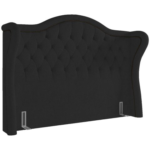 Cabeceira Cama Box Casal 195 Cm P05 Lisboa Bouclê Preto - Lyam Decor