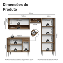 Ver imagem 4 de Armário de Cozinha Completa 229cm Rustic/cinza Emilly Madesa 017