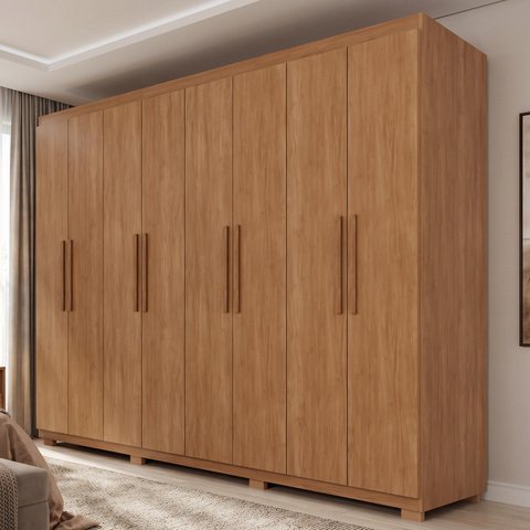 Guarda-Roupa Casal com Pés 8 Portas 4 Gavetas Titanium