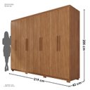 Ver imagem 3 de Guarda-Roupa Casal com Pés 8 Portas 4 Gavetas Titanium