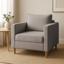 Ver imagem 2 de Kit 02 Poltronas Decorativa Milena Linho Capuccino Pés de Madeira - Pallazio