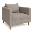 Ver imagem 3 de Kit 02 Poltronas Decorativa Milena Linho Capuccino Pés de Madeira - Pallazio