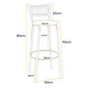 Ver imagem 2 de Kit 4 Banquetas para Cozinha Banco Alto Junco Argila Balcão Ilha Bancada Bares Piscina Área Gourmet