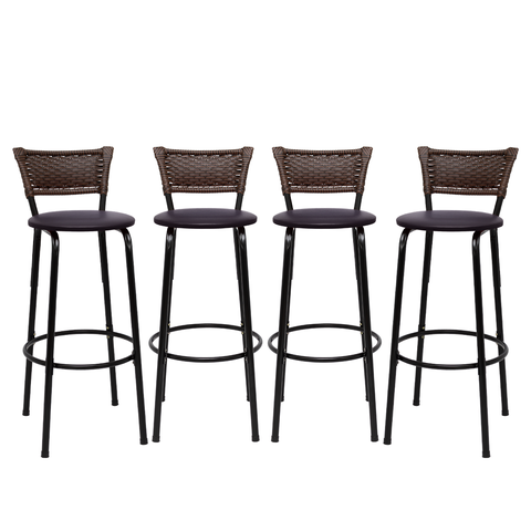 Kit 4 Banquetas para Cozinha Banco Alto Junco Argila Balcão Ilha Bancada Bares Piscina Área Gourmet
