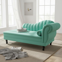 Ver imagem 2 de Recamier Decorativo Divã Amsterdã 147cm Lado Esquerdo Veludo Acqua