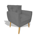 Ver imagem 3 de Kit Poltrona Emily + Puff Decorativo Sala Recepção Escritório Suede Cinza