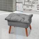 Ver imagem 6 de Kit Poltrona Emily + Puff Decorativo Sala Recepção Escritório Suede Cinza