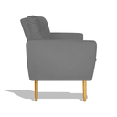 Ver imagem 4 de Kit Poltrona Emily + Puff Decorativo Sala Recepção Escritório Suede Cinza