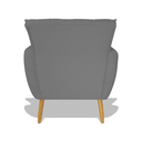 Ver imagem 5 de Kit Poltrona Emily + Puff Decorativo Sala Recepção Escritório Suede Cinza