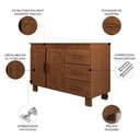 Ver imagem 3 de Balcão de Cozinha com Tampo 120cm 2 Portas Madeira Giana Castanho F07 - Mpozenato