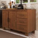 Ver imagem 2 de Balcão de Cozinha com Tampo 120cm 2 Portas Madeira Giana Castanho F07 - Mpozenato