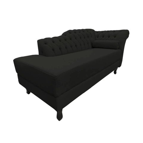 Recamier Decorativo Divã Styllus Lado Esquerdo Suede Preto