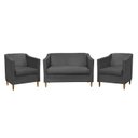 Ver imagem 1 de Kit Namoradeira e 2 Poltronas Titânio Suede Cinza