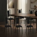 Ver imagem 1 de Kit 6 Cadeiras Paris Corino Tempest Preto Tubo Preto Fosco