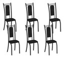 Ver imagem 2 de Kit 6 Cadeiras Paris Corino Tempest Preto Tubo Preto Fosco