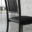 Ver imagem 4 de Kit 6 Cadeiras Paris Corino Tempest Preto Tubo Preto Fosco