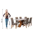 Ver imagem 6 de Conjunto de Mesa Sala de Jantar Tampo com Vidro 1,60m 6 Cadeiras Grécia Dobuê