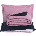 Ver imagem 3 de Kit 7 Pçs Cobre Leito Casal Queen Renove Hipercal 400 Fios Dupla Face Bordado: Preto e Rosê