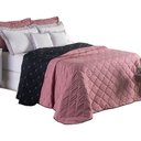 Ver imagem 6 de Kit 7 Pçs Cobre Leito Casal Queen Renove Hipercal 400 Fios Dupla Face Bordado: Preto e Rosê