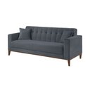 Ver imagem 2 de Sofa Liverpool 3 Lugares 195 Cm Base Madeira Talento Móveis Veludo Paris Grafite