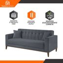 Ver imagem 5 de Sofa Liverpool 3 Lugares 195 Cm Base Madeira Talento Móveis Veludo Paris Grafite