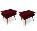 Ver imagem 1 de Kit 02 Puff Opala Luxo Suede Pés Palito Decorativo Bela-moveis:bordo
