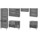 Ver imagem 6 de Kit Cozinha Modulada 6 Peças Burguesa Premium 3 Aéreos + 2 Balcões + 1 Paneleiro C6p57 Freijó