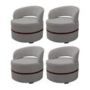 Ver imagem 1 de Kit 4 Poltronas para Sala Decorativa Luxo Luana Linho Cinza