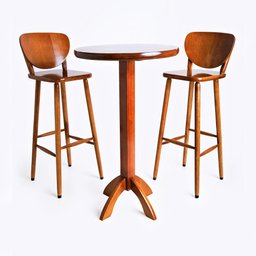 Conjunto Bistrô Mesa Red Alta 2 Banq Mad Imbuia - Vivaligna - 1