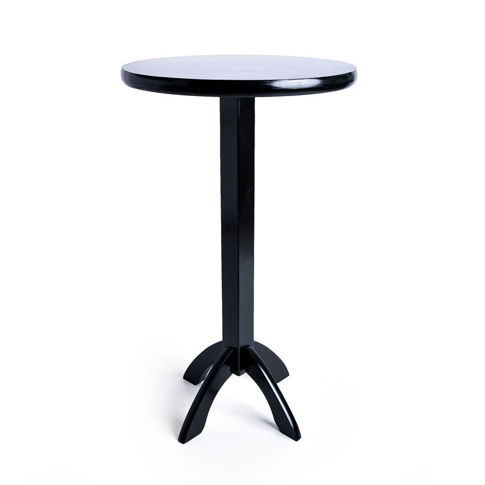 Mesa Redonda Alta Bistrô de Madeira 60cm Preto - Vivaligna