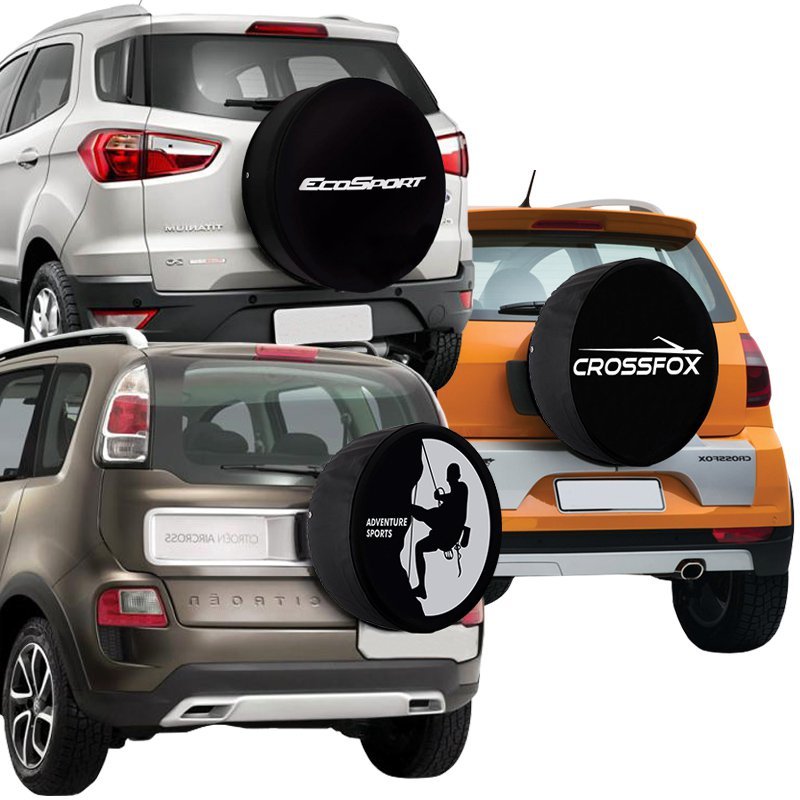 Capa Pneu Roda Estepe Universal com Cadeado Crossfox Ecosport Aircross ...