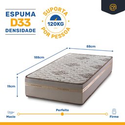 Colchão de Espuma D33 One Face Millenium Solteiro 88cm - 3