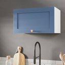 Ver imagem 1 de Armário Aéreo Planejado Porta Basculante 60cm Arizona CabeCasa MadeiraOriginals Azul/Branco