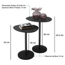 Ver imagem 2 de Conjunto Mesa Lateral em Mdf com Pé de Aço - Conjunto com 2 Mesas Preto