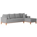 Ver imagem 4 de Sofá 4 Lugares Beny com Chaise Direito Linho Cinza