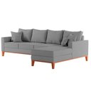 Ver imagem 3 de Sofá 4 Lugares Beny com Chaise Direito Linho Cinza