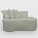 Ver imagem 1 de Sofá Pequeno Orgânico 2 Lugares Living 145 Cm Sala Recepção Clinica Consultório Bouclé - Menta