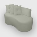 Ver imagem 3 de Sofá Pequeno Orgânico 2 Lugares Living 145 Cm Sala Recepção Clinica Consultório Bouclé - Menta