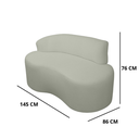 Ver imagem 5 de Sofá Pequeno Orgânico 2 Lugares Living 145 Cm Sala Recepção Clinica Consultório Bouclé - Menta