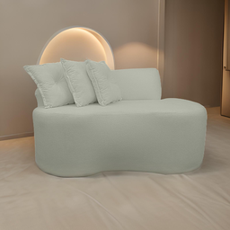 Sofá Pequeno Orgânico 2 Lugares Living 145 Cm Sala Recepção Clinica Consultório Bouclé - Menta - 2