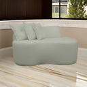 Ver imagem 4 de Sofá Pequeno Orgânico 2 Lugares Living 145 Cm Sala Recepção Clinica Consultório Bouclé - Menta