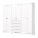 Ver imagem 2 de Guarda-Roupa Casal 6 Portas 4 Gavetas com Pés Nova York Espresso Móveis Branco/ HP