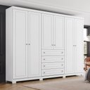 Ver imagem 1 de Guarda-Roupa Casal 6 Portas 4 Gavetas com Pés Nova York Espresso Móveis Branco/ HP