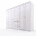 Ver imagem 3 de Guarda-Roupa Casal 6 Portas 4 Gavetas com Pés Nova York Espresso Móveis Branco/ HP