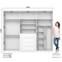 Ver imagem 3 de Guarda-Roupa Casal 6 Portas 4 Gavetas com Pés Nova York Espresso Móveis Branco/ HP