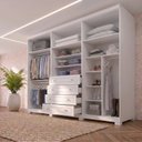 Ver imagem 2 de Guarda-Roupa Casal 6 Portas 4 Gavetas com Pés Nova York Espresso Móveis Branco/ HP